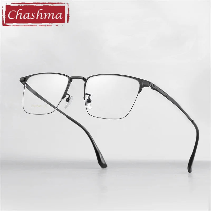 Chashma Ottica Unisex Semi Rim Square Titanium Eyeglasses 2209 Semi Rim Chashma Ottica