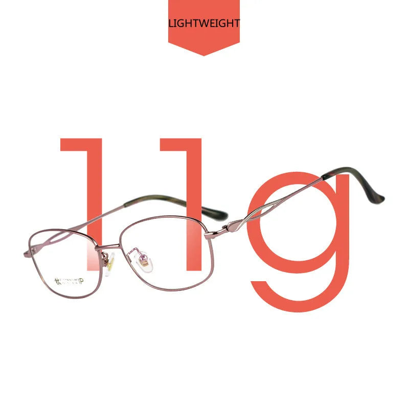 Kocolior Women's Full Rim Rectangle Titanium Hyperopic Reading Glasses 3520x Reading Glasses Kocolior