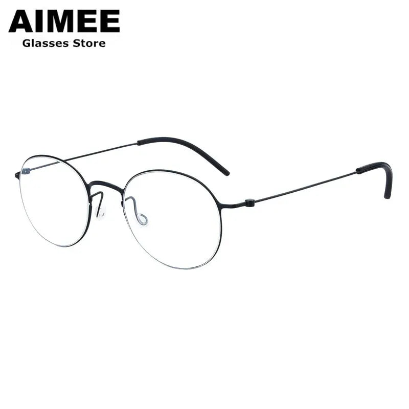 Aimee Women's Full Rim Oval Round Screwless Titanium Eyeglasses 75504