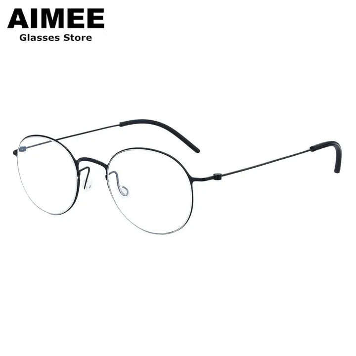 Aimee Women's Full Rim Oval Round Screwless Titanium Eyeglasses 75504