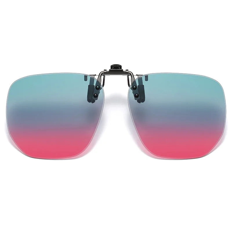 Vicky Unisex Rimless Round Tr 90 Alloy  Polarized Clip On Sunglasses V001 Clip On Sunglasses Vicky Gradient Pink Green