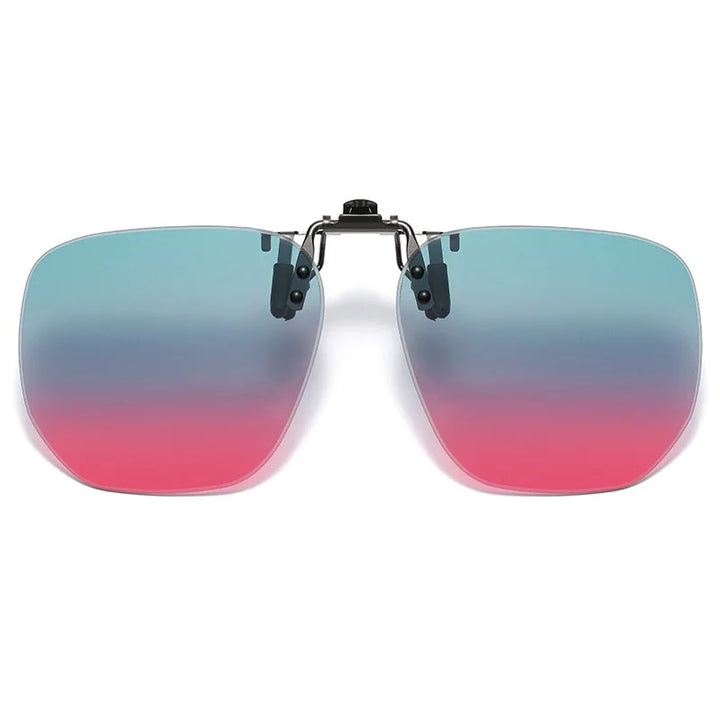 Vicky Unisex Rimless Round Tr 90 Alloy  Polarized Clip On Sunglasses V001 Clip On Sunglasses Vicky Gradient Pink Green