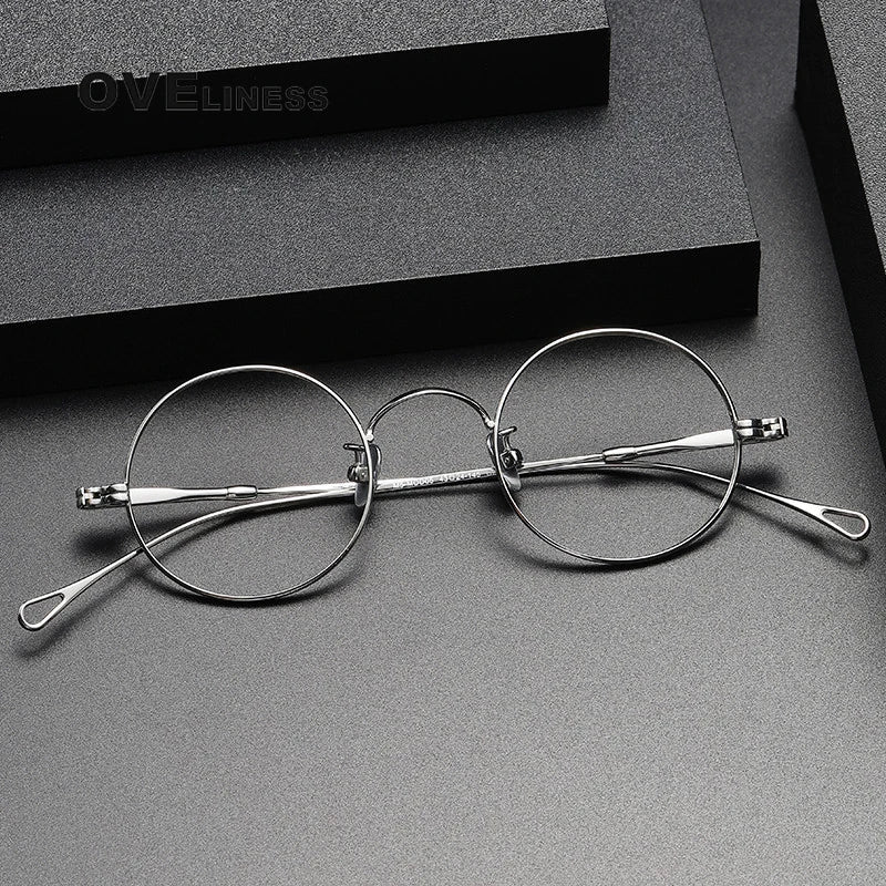 Oveliness Unisex Full Rim Round Titanium Eyeglasses M005 Full Rim Oveliness   