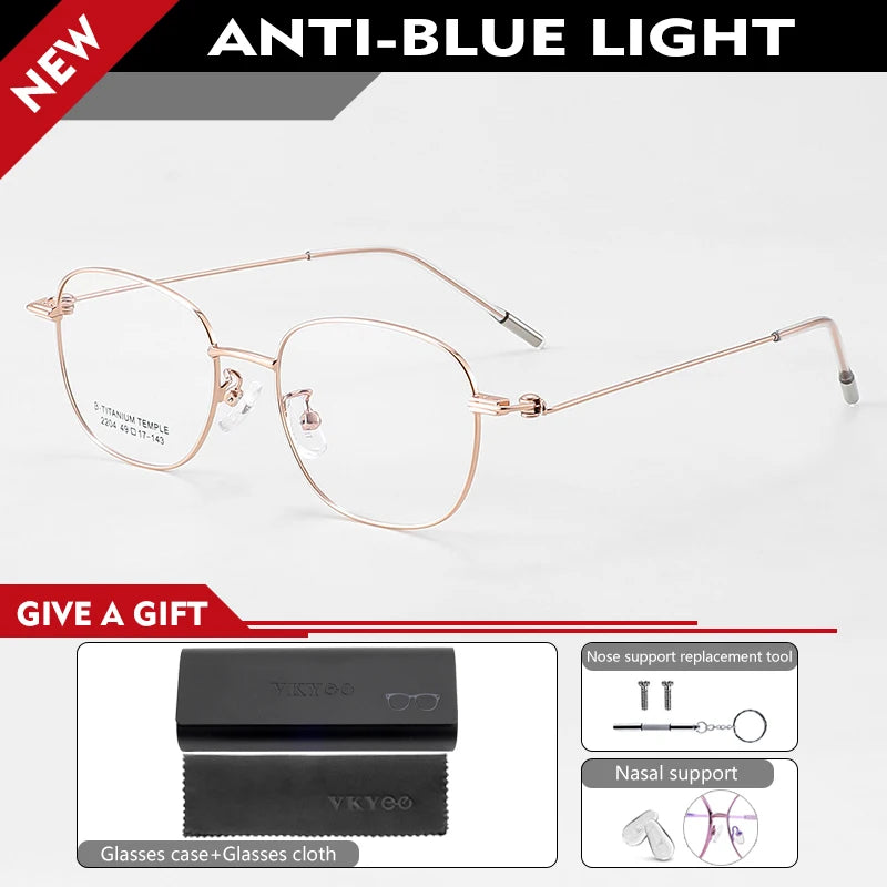 Vicky Women's Full Rim Oval Polygon Titanium Reading Glasses 42204 Reading Glasses Vicky -250 K2204-C4