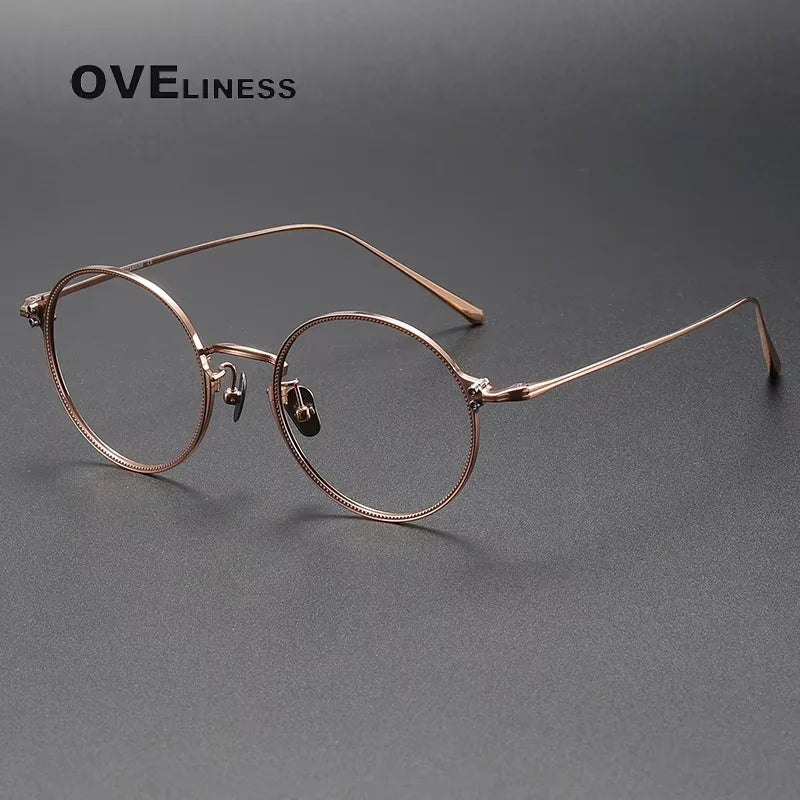 Oveliness Unisex Full Rim Round Titanium Eyeglasses 614186