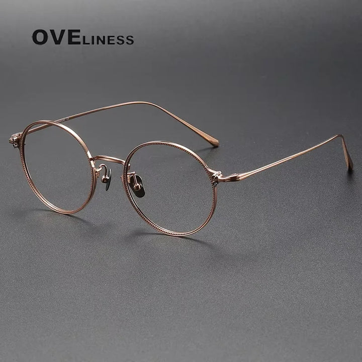 Oveliness Unisex Full Rim Round Titanium Eyeglasses 614186