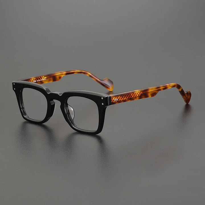 Gatenac Unisex Full Rim Square Acetate Eyeglasses Gxyj-1172 Full Rim Gatenac Black Tortoiseshell