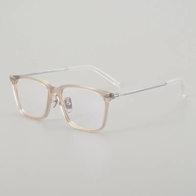 Black Mask Unisex Full Rim Square Acetate Titanium Eyeglasses Mm85 Full Rim Black Mask Tawny