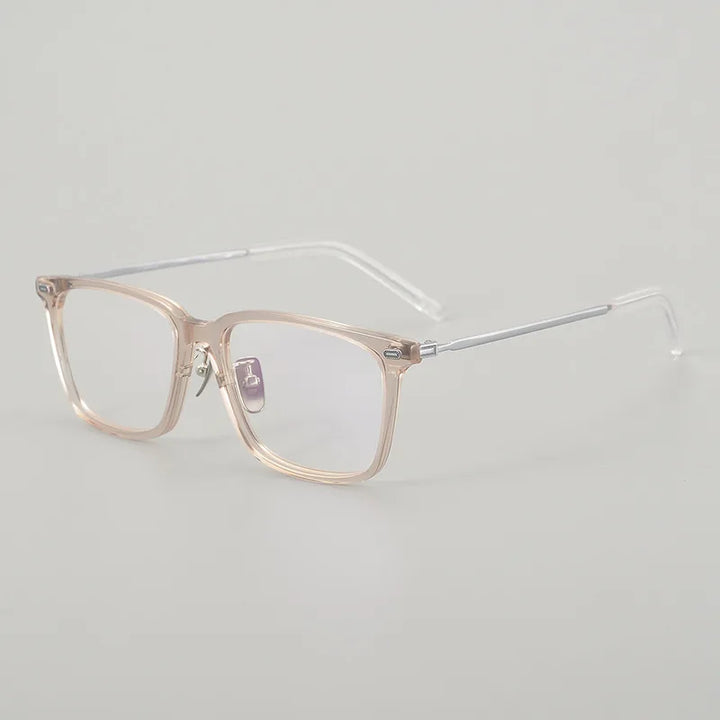 Black Mask Unisex Full Rim Square Acetate Titanium Eyeglasses Mm85 Full Rim Black Mask Tawny