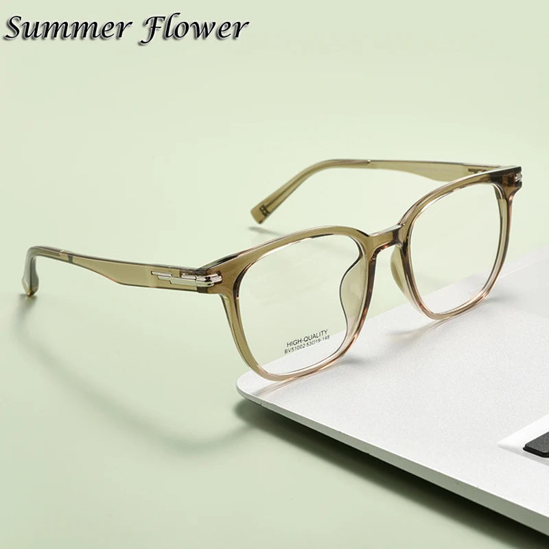 Summer Flower Unisex Full Rim Oval Square Tr 90 Titanium Eyeglasses 51002 Full Rim Summer Flower