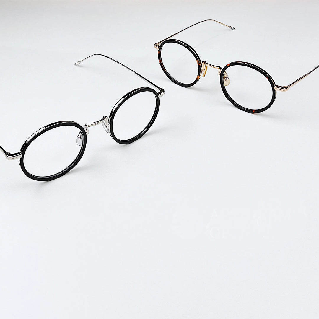 Black Mask Unisex Full Rim Acetate Alloy Round Eyeglasses X906 Full Rim Black Mask