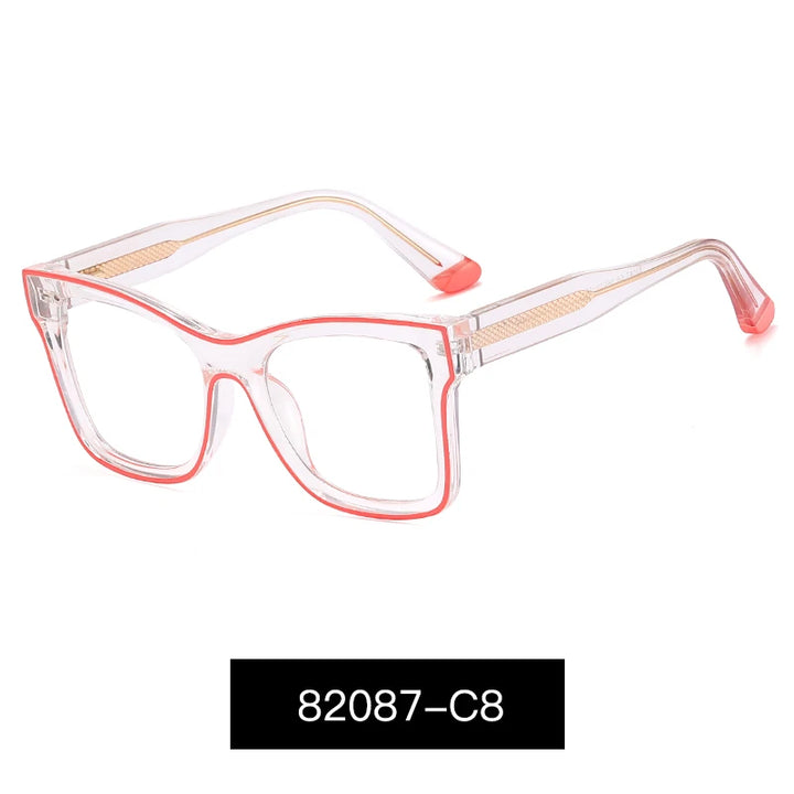 Handoer Women's Full Rim Square Cat Eye Tr 90 Alloy Eyeglasses 82087