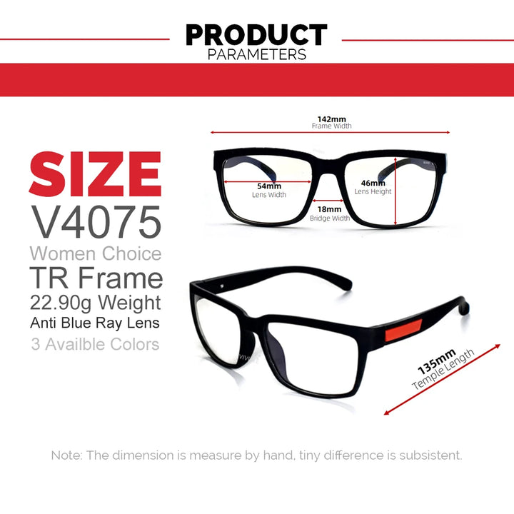 Hdcrafter Unisex Full Rim Square Tr 90 Titanium Eyeglasses 911058