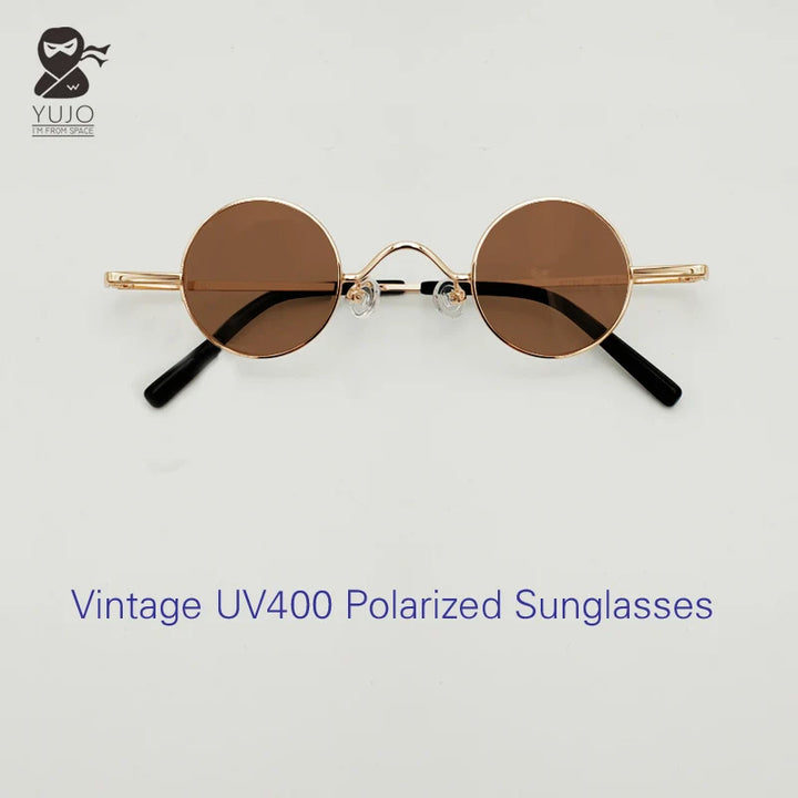 Yujo Unisex Full Rim Small Round Alloy Polarized Sunglasses 3836 Full Rim Yujo
