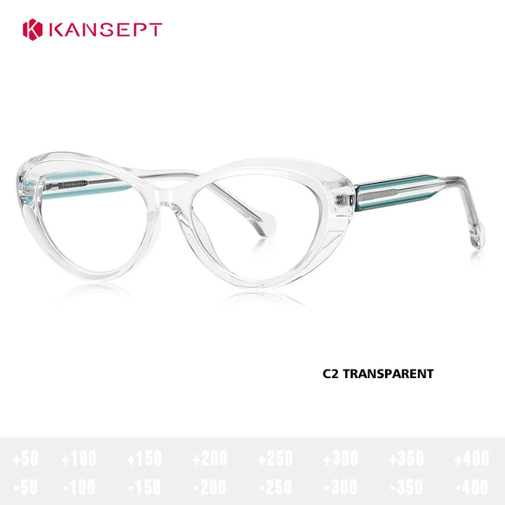 Kansept Unisex Full Rim Oval Cat Eye Tr 90 Alloy Reading Glasses 64100