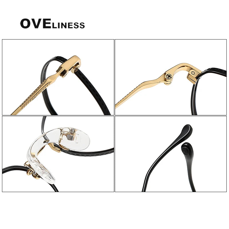 Oveliness Unisex Full Rim Round Titanium Eyeglasses 80950 Full Rim Oveliness