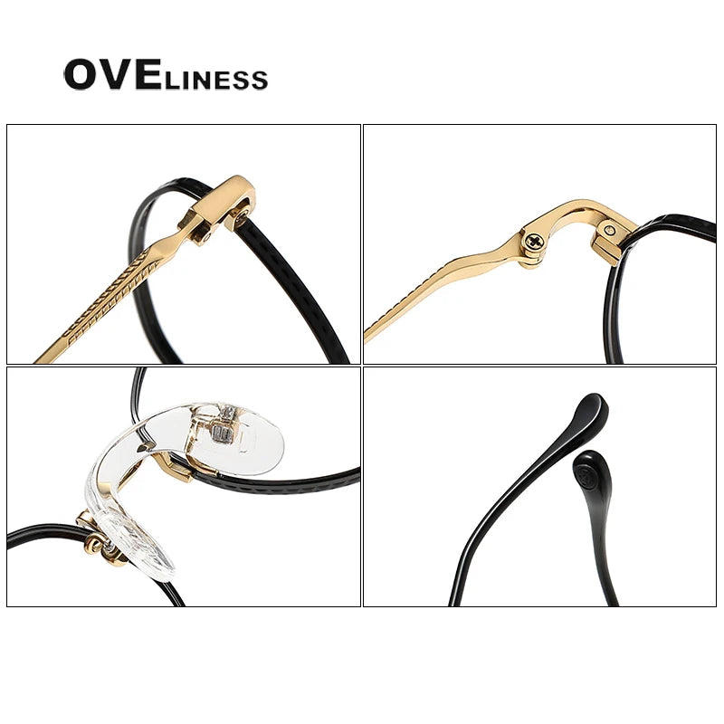 Oveliness Unisex Full Rim Round Titanium Eyeglasses 80950 Full Rim Oveliness   