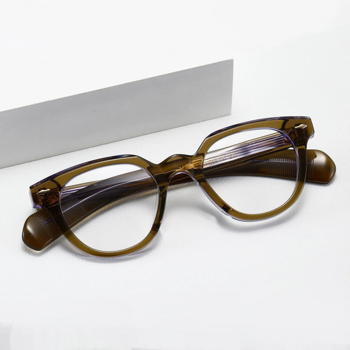 Black Mask Unisex Full Rim Irregular Oval Acetate Eyeglasses 2241 Full Rim Black Mask