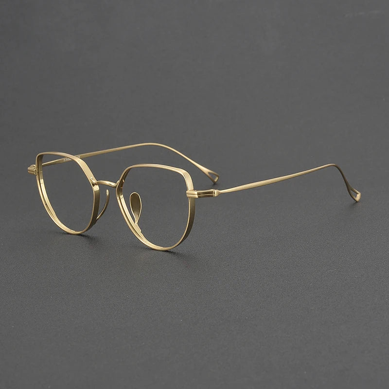 Muzz Unisex Full Rim Flat Top Round Titanium Eyeglasses 73002