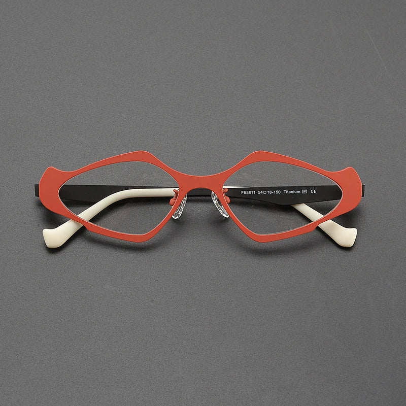 Nobler Unisex Full Rim Polygon Cat Eye Titanium Eyeglasses 2158 Full Rim Nobler C3