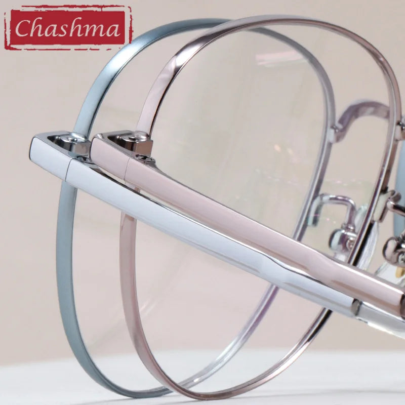 Chashma Ottica Unisex Full Rim Oval Titanium Alloy Eyeglasses 1515 Full Rim Chashma Ottica