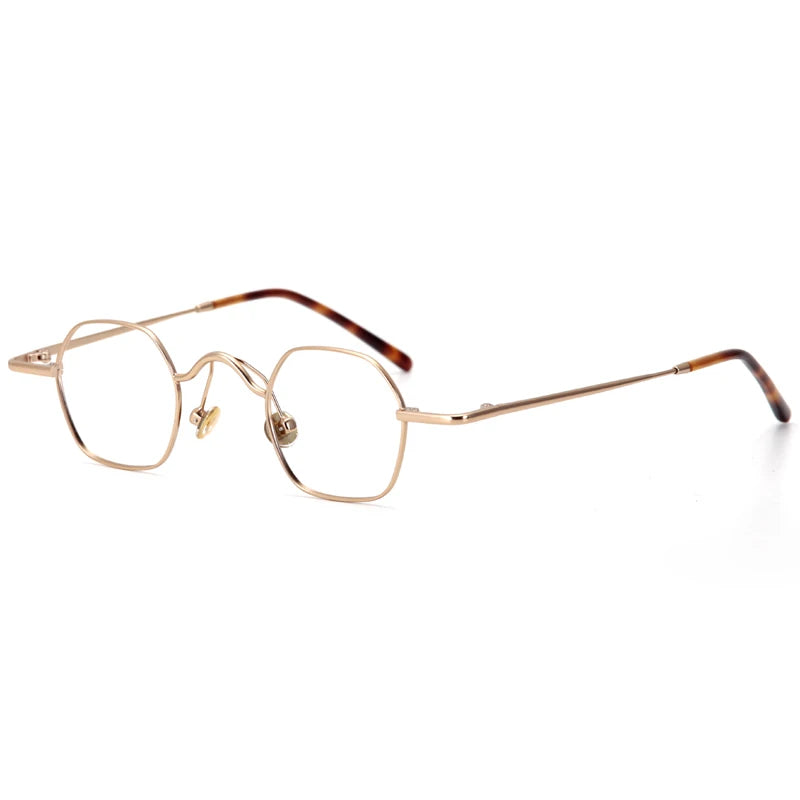 Aror Women's Full Rim Flat Top Polygon Titanium Eyeglasses 54019