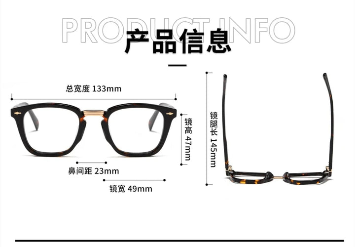 Black Mask Unisex Full Rim Square Acetate Alloy Eyeglasses 4923145 Full Rim Black Mask   