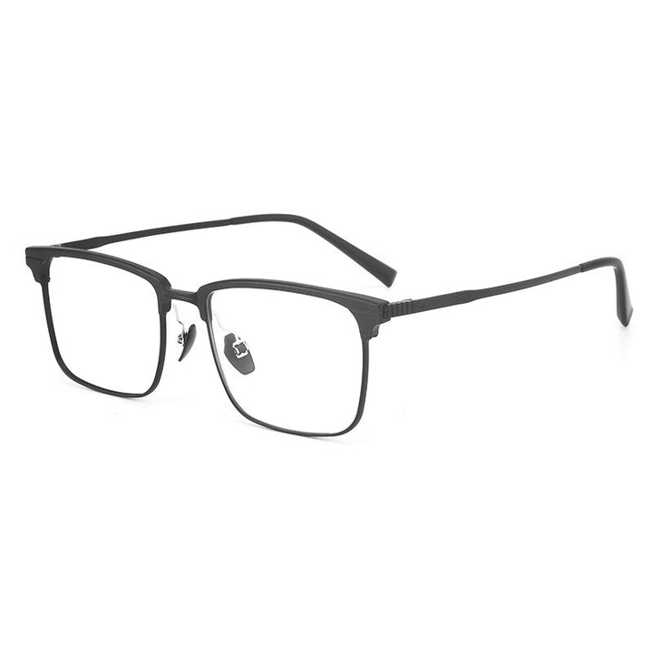 KatKani Unisex Full Rim Square Titanium Eyeglasses Nc7004 Full Rim KatKani Eyeglasses Black  
