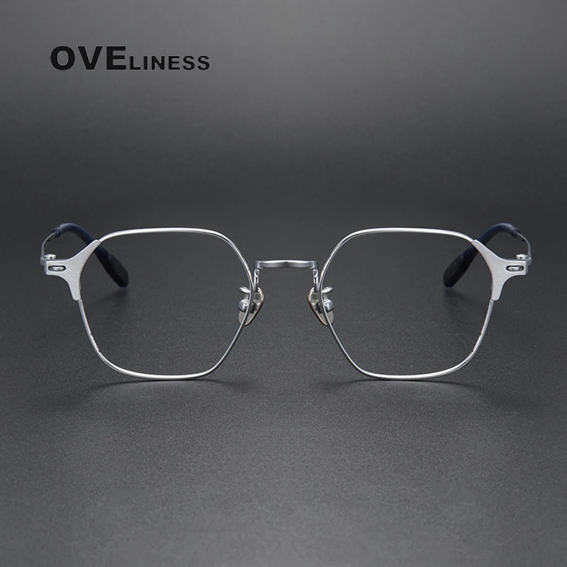 Oveliness Unisex Full Rim Polygon Titanium Eyeglasses 8110 Full Rim Oveliness   