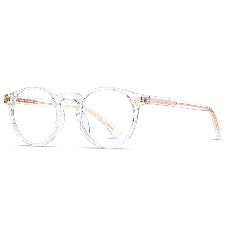 Kocolior Unisex Full Rim Round Tr 90 Acetate Hyperopic Reading Glasses 2083 Reading Glasses Kocolior Transparent 0