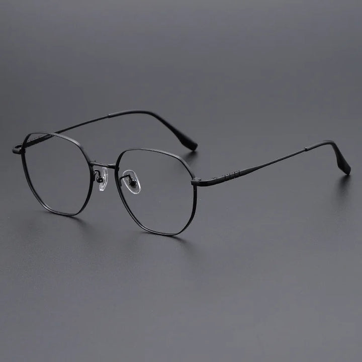 Momoja Unisex Full Rim Flat Top Polygon Titanium Eyeglasses 71280