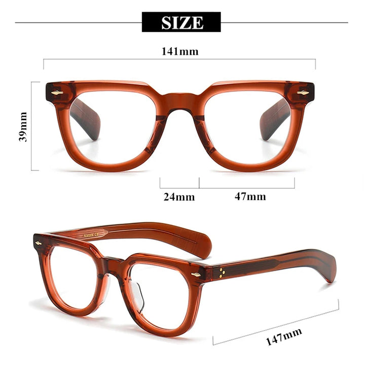 Black Mask Unisex Full Rim Square Acetate Eyeglasses 2447 Full Rim Black Mask