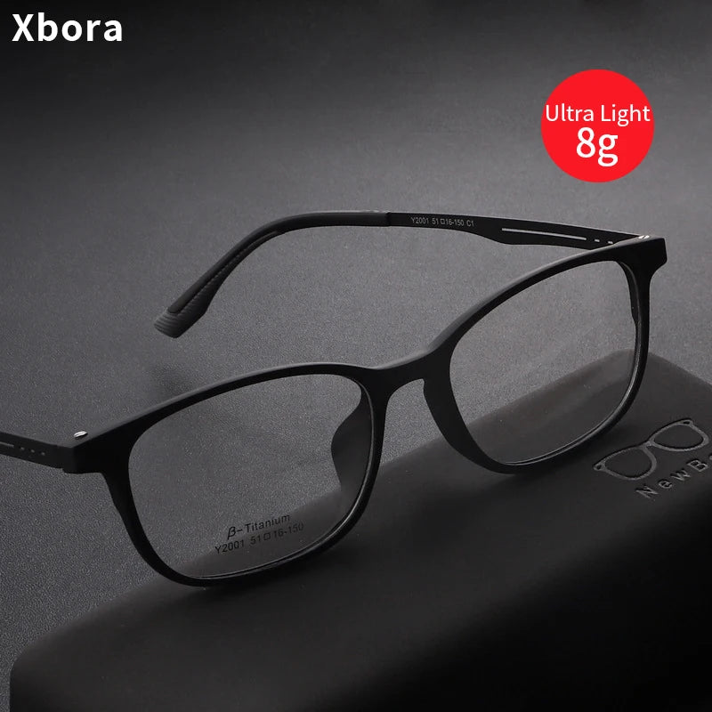 Xbora Unisex Full Rim Square Tr 90 Titanium Eyeglasses 2001