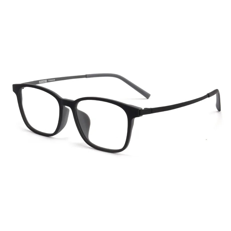 Cubojue Unisex Full Rim Square Tr 90 Titanium Eyeglasses 43095