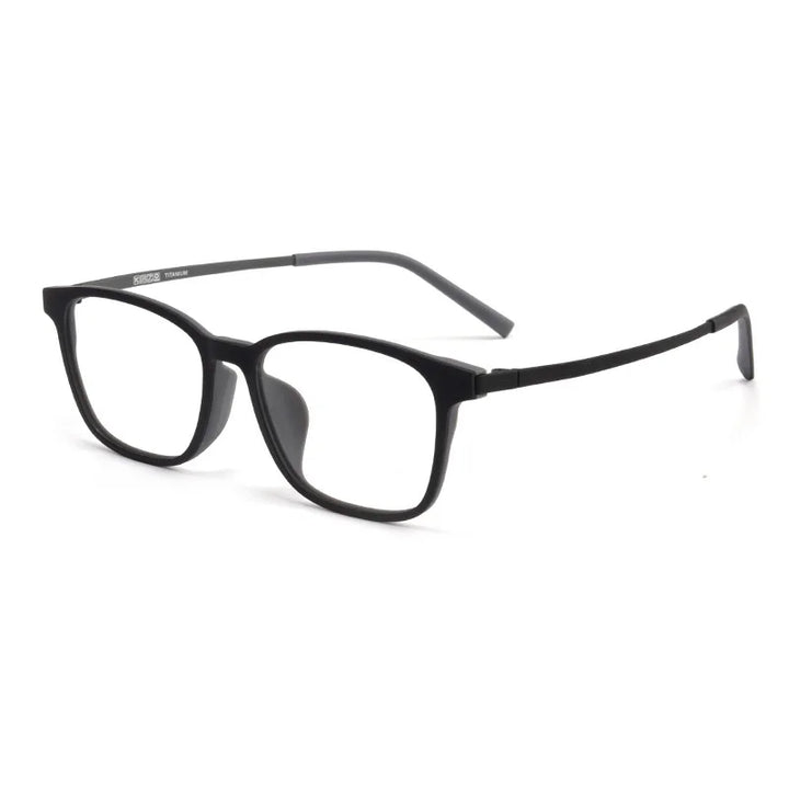 Cubojue Unisex Full Rim Square Tr 90 Titanium Eyeglasses 43095