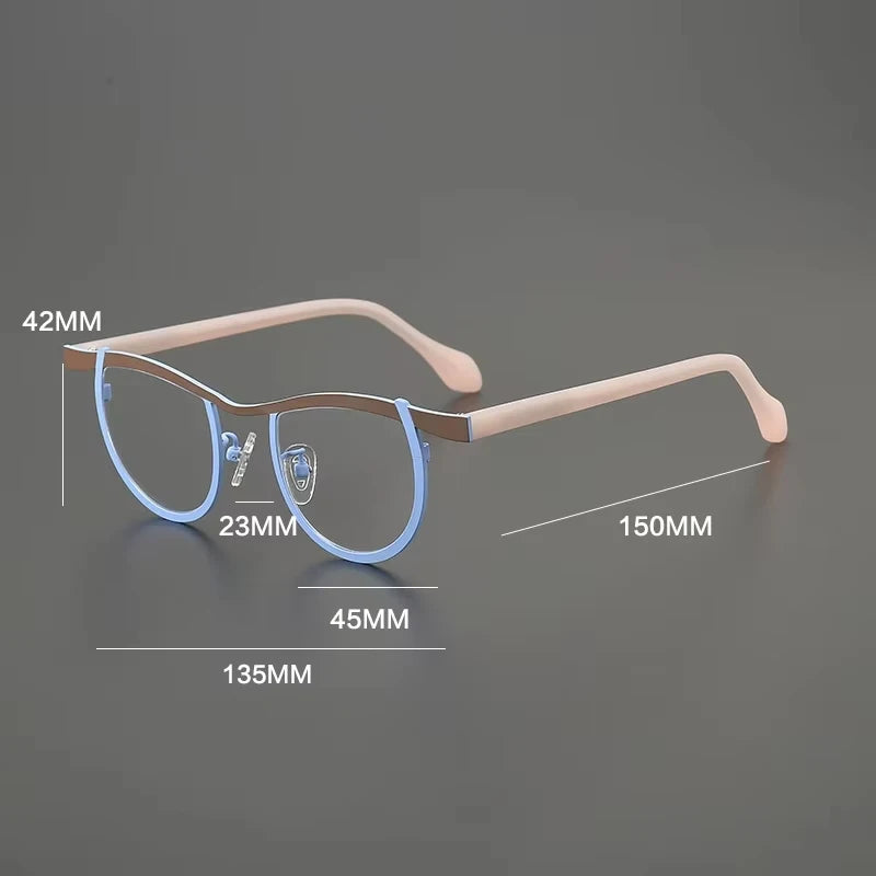 Gatenac Women's Full Rim Oval Acetate Titanium Eyeglasses G85884
