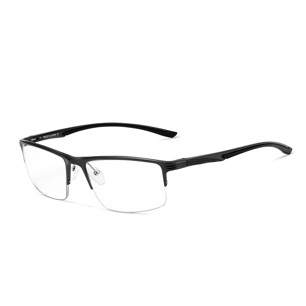 Yimaruili Men's Semi Rim Square Aluminum Eyeglasses 87251