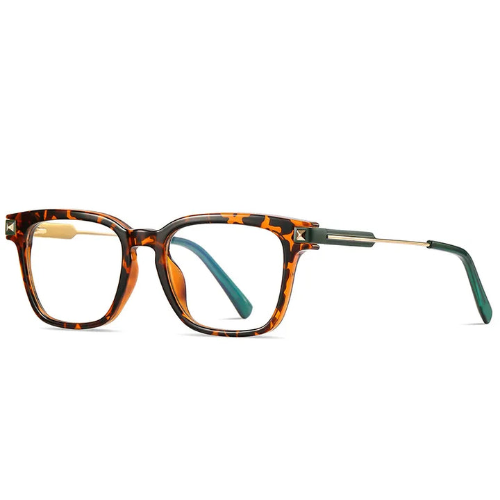Kocolior Unisex Full Rim Square Tr 90 Alloy Hyperopic Reading Glasses 2068 Reading Glasses Kocolior Tortoiseshell 0