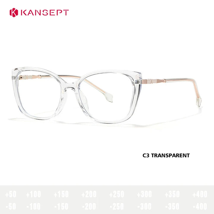 Kansept Women's Full Rim Square Tr 90 Alloy Reading Glasses 27004