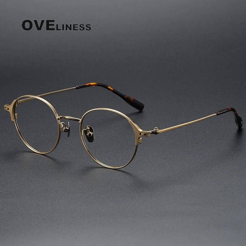 Oveliness Unisex Full Rim Round Titanium Eyeglasses 8111 Full Rim Oveliness black  