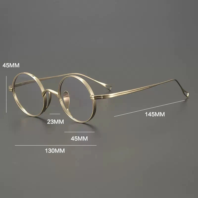 Gatenac Unisex Full Rim Small Round Titanium Eyeglasses Gxyj1446 Full Rim Gatenac