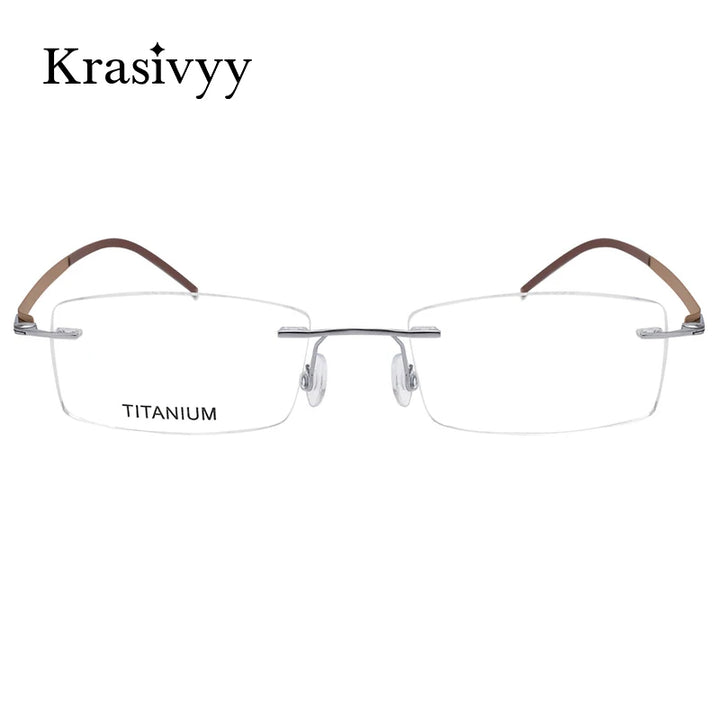 Krasivyy Unisex Rimless Square Screwless Titanium Eyeglasses 5001 Rimless Krasivyy