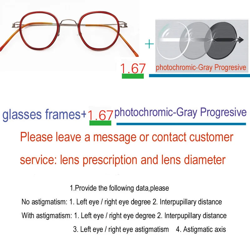 Yujo Unisex Full Rim Polygon Steel Acetate Custom Eyeglasses 614150