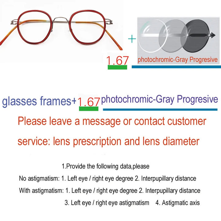 Yujo Unisex Full Rim Polygon Steel Acetate Custom Eyeglasses 614150