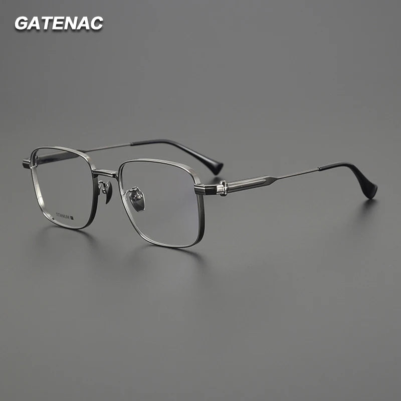 Gatenac Unisex Full Rim Big Square Titanium Eyeglasses Gxyj1569