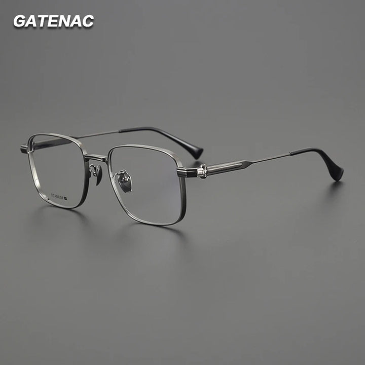 Gatenac Unisex Full Rim Big Square Titanium Eyeglasses Gxyj1569