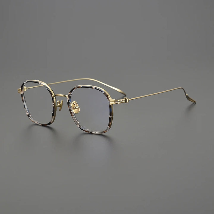 Gatenac Unisex Full Rim Square Acetate Titanium Eyeglasses Gxyj1572