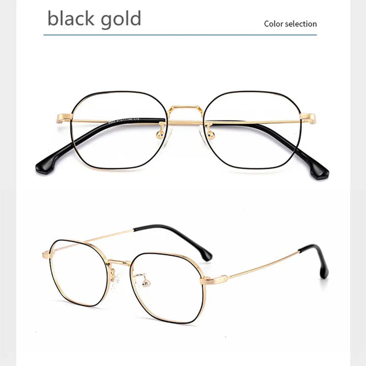 Kocolior Unisex Full Rim Oval Titanium Alloy Hyperopic Reading Glasses E003 Reading Glasses Kocolior Black Gold China 0