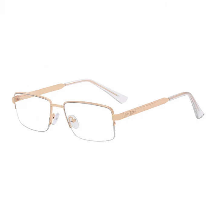 Ralferty Men's Semi Rim Square Alloy Eyeglasses L913 Semi Rim Ralferty C4 Gold CHINA