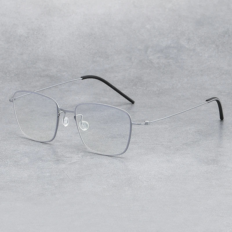 Black Mask Women's Full Rim Square Screwless Titanium Eyeglasses 45530